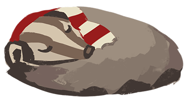 Animated illustration of a badger sleeping