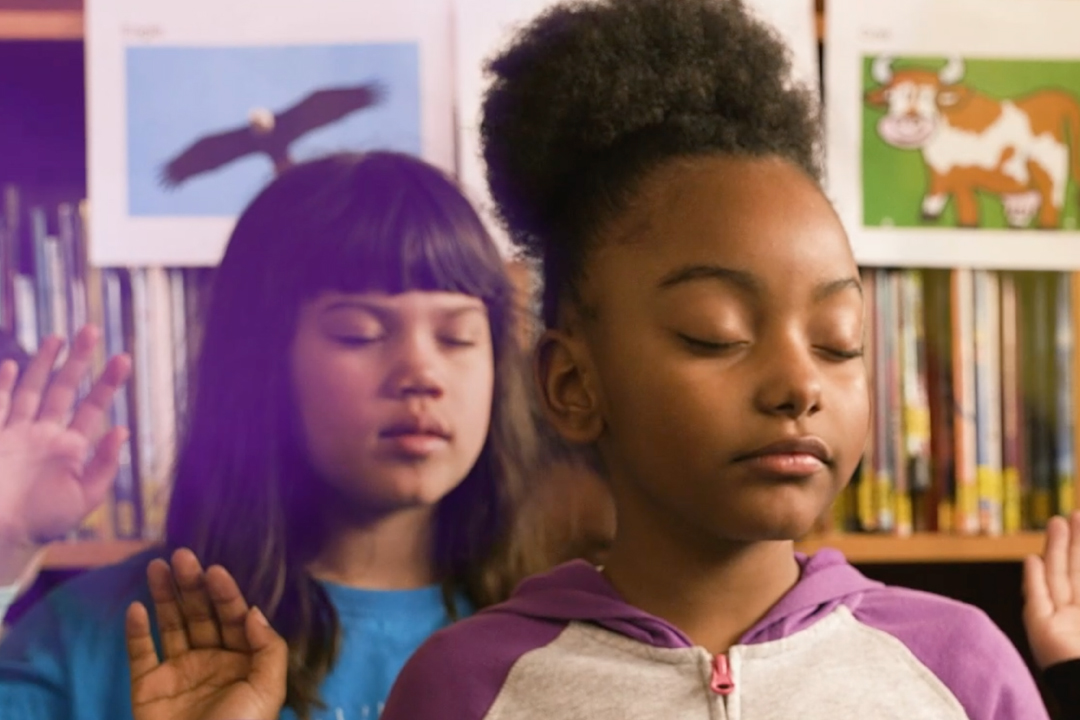 Children practicing mindfulness