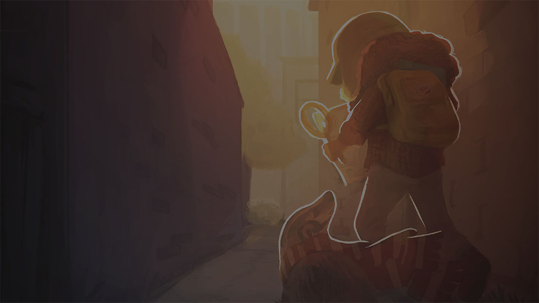 Illustration of man investigating with magnifying glass