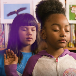 Children practicing mindfulness