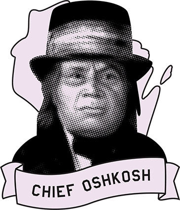 Illustrated portrait of Chief Oshkosh