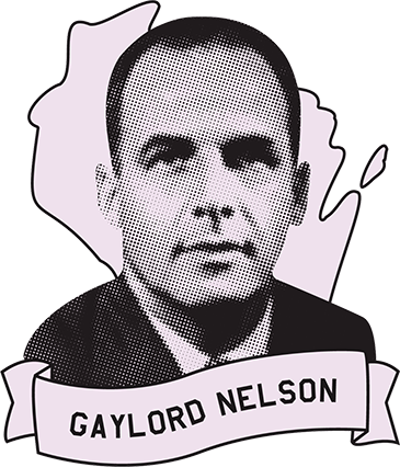 Illustrated portrait of Gaylord Nelson