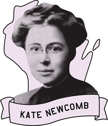 Illustrated portrait of Kate Pelham Newcomb